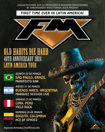 FM "Old Habits Die Hard" 40th Anniversary 2024 Latin America tour dates poster