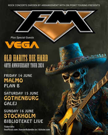 FM "Old Habits Die Hard" 40th Anniversary 2024 Sweden tour dates poster